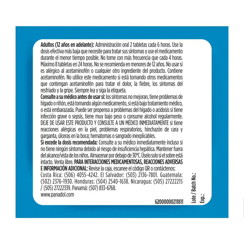 Panadol Rapid Rápida Absorción 104 Tabletas Recubiertas