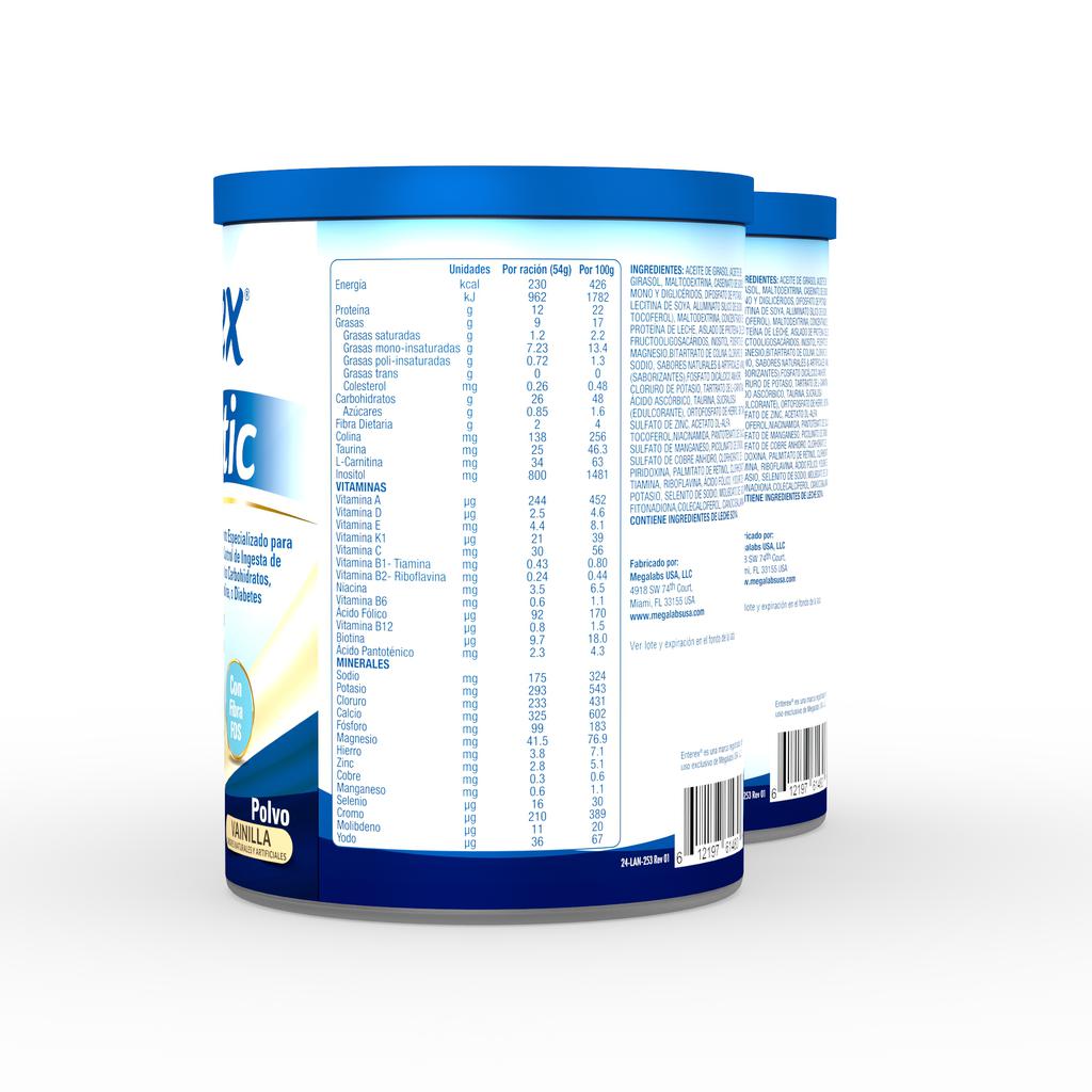 Enterex Diabetic Suplemento Alimenticio con Proteína en Polvo Sabor a Vainilla 2 Unidades / 800 g