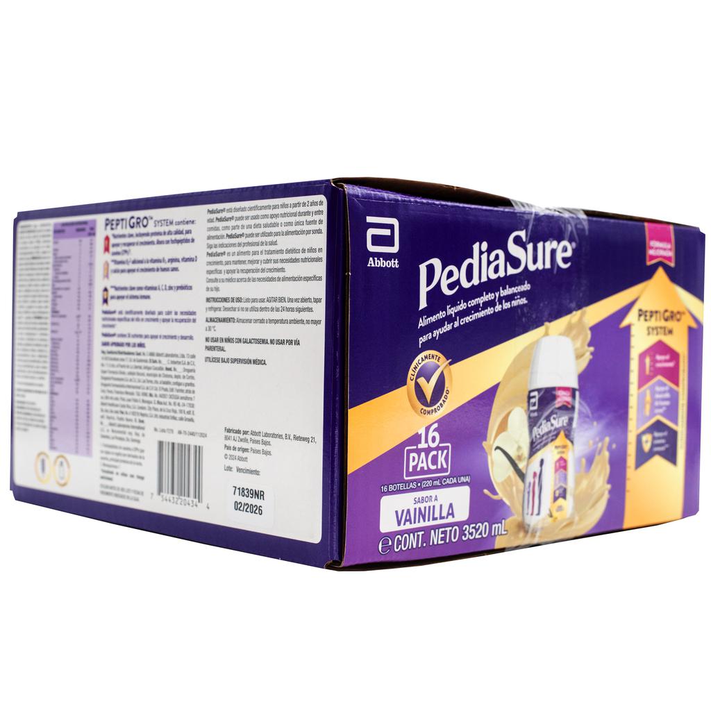 Pediasure Suplemento Nutricional Liquido para Niños Sabor Vainilla 16 Unidades / 220 mL