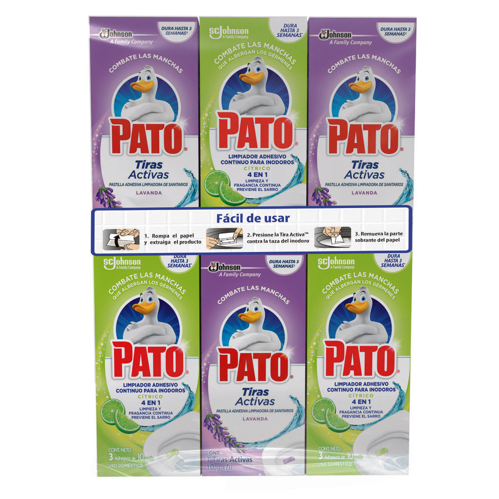 Pato Pastillas Adhesivas Limpiadoras de Sanitarios Lavanda y Cítrico 6 Unidades / 30 g