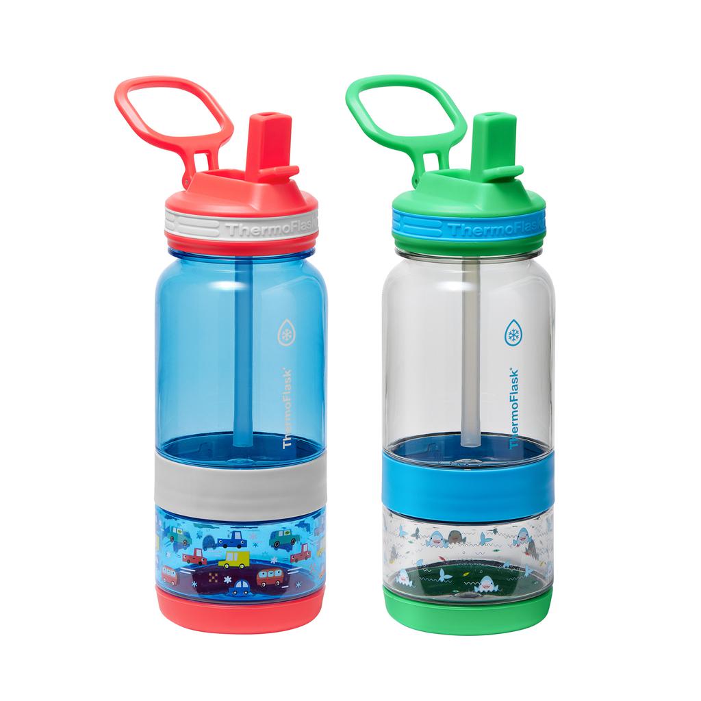ThermoFlask Botella para Agua con Almacenamiento de Snacks para Niños 2 Unidades / 414 mL / 14 oz