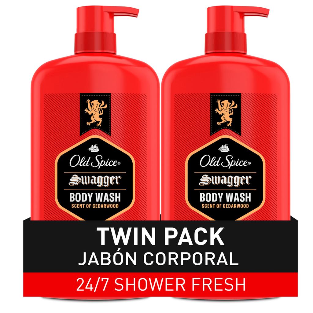 Old Spice Gel de Baño Corporal Swagger para Hombre 2 Unidades / 987 mL / 33.4 oz