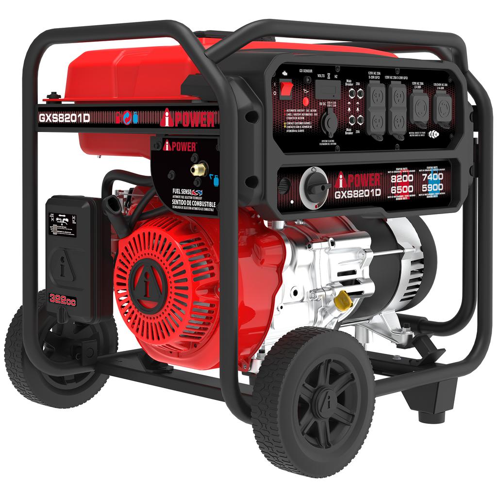 A-iPower Generador Doble Combustible con Pantalla Digital 8 200 W