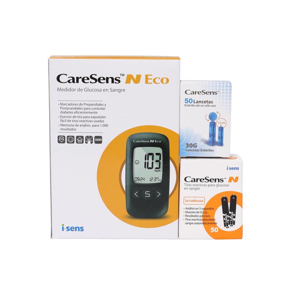 CareSens Kit de Glucómetro Aparato + Accesorios  con Sistema de Precisión Avanzada