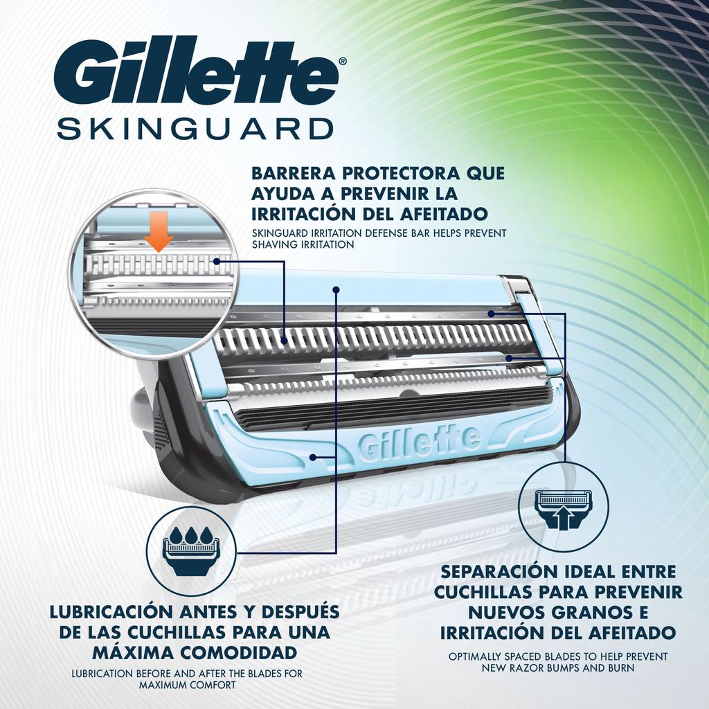 Gillette SkinGuard Máquina de Afeitar para Piel Sensible con 13 Cartuchos + Mango