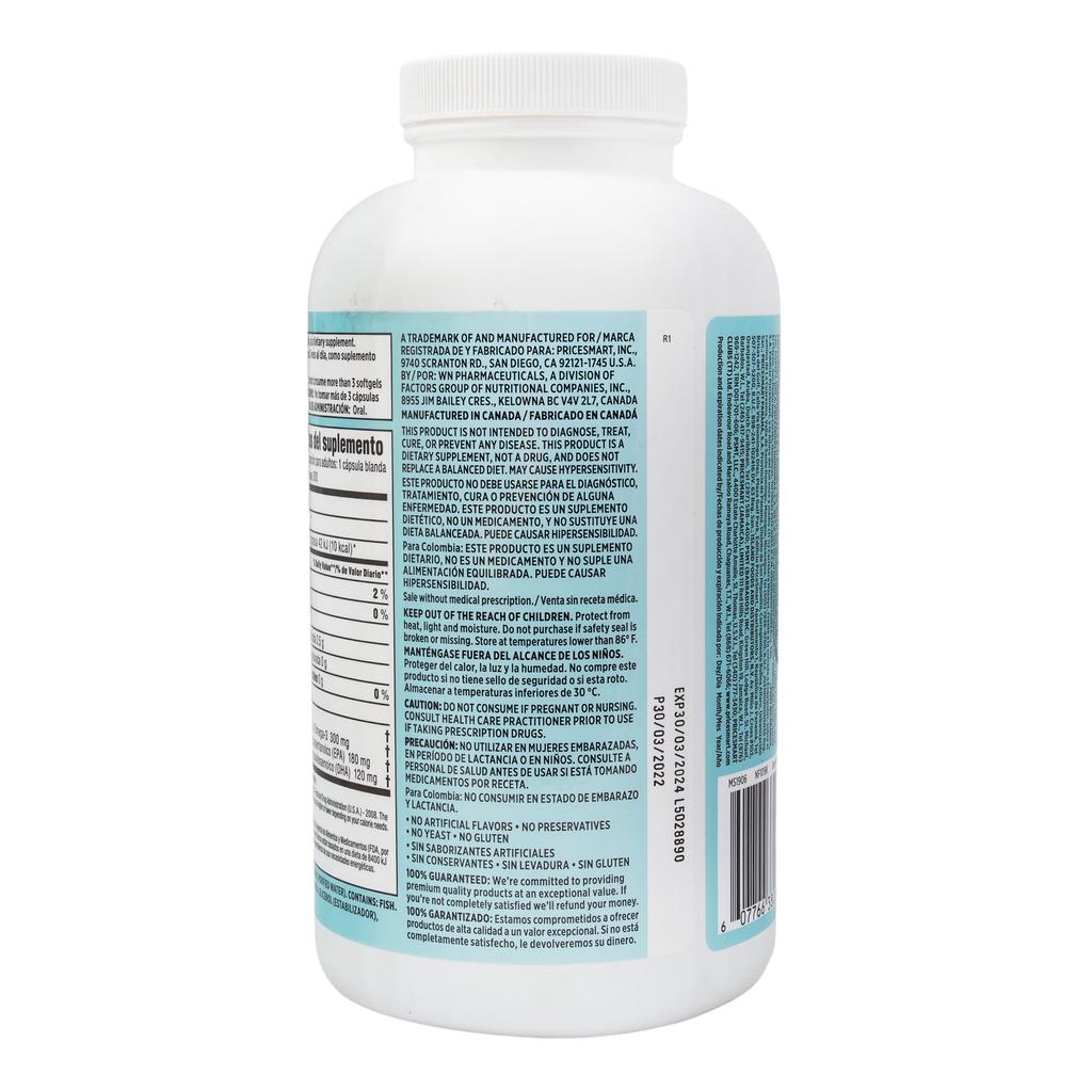 Aceite de Pescado con Omega-3 300 Cápsulas