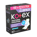Kotex Nocturna Evolution Toallas Femeninas Extra Largas con Alas 60 Unidades