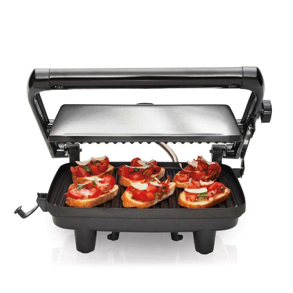 Hamilton Beach Sanduchera Gourmet con Rejilla Antiadherente 25.4 cm x 20.32 cm / 10" x 8"
