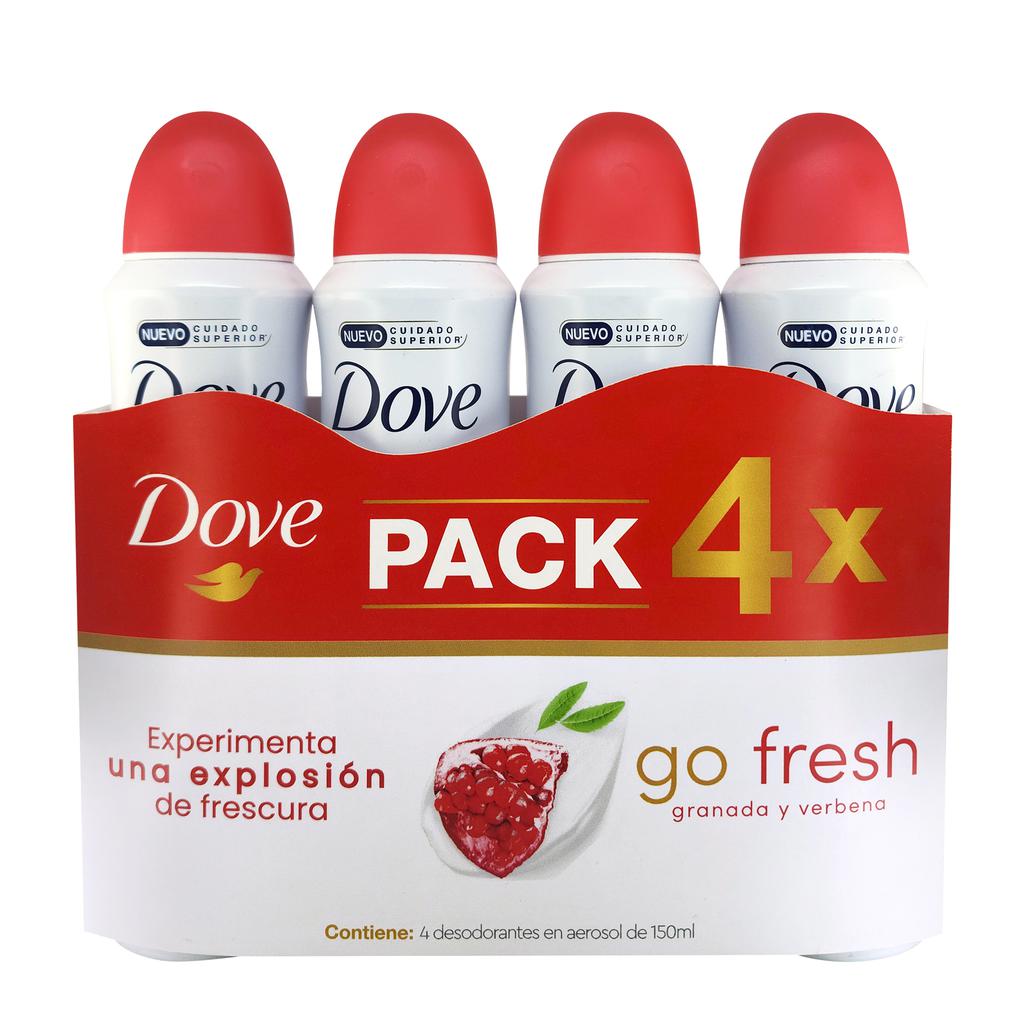 Dove Desodorante Dermo Aclarant Granada y Verbena 4 Unidades / 150 mL / 5.2 oz
