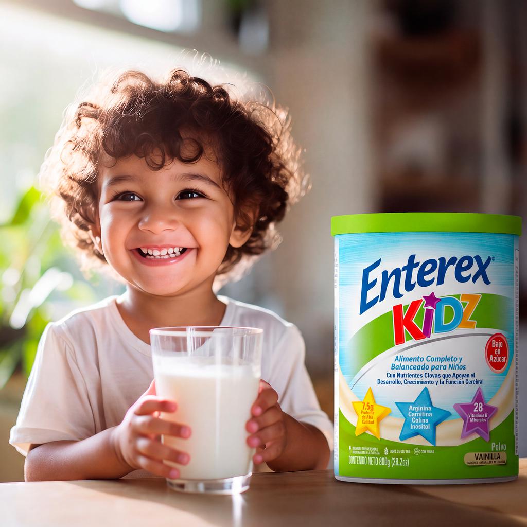 Enterex Kidz Suplemento Alimenticio Balanceado para Niños en Polvo Sabor a Vainilla 2 Unidades / 800 g / 28.2 oz