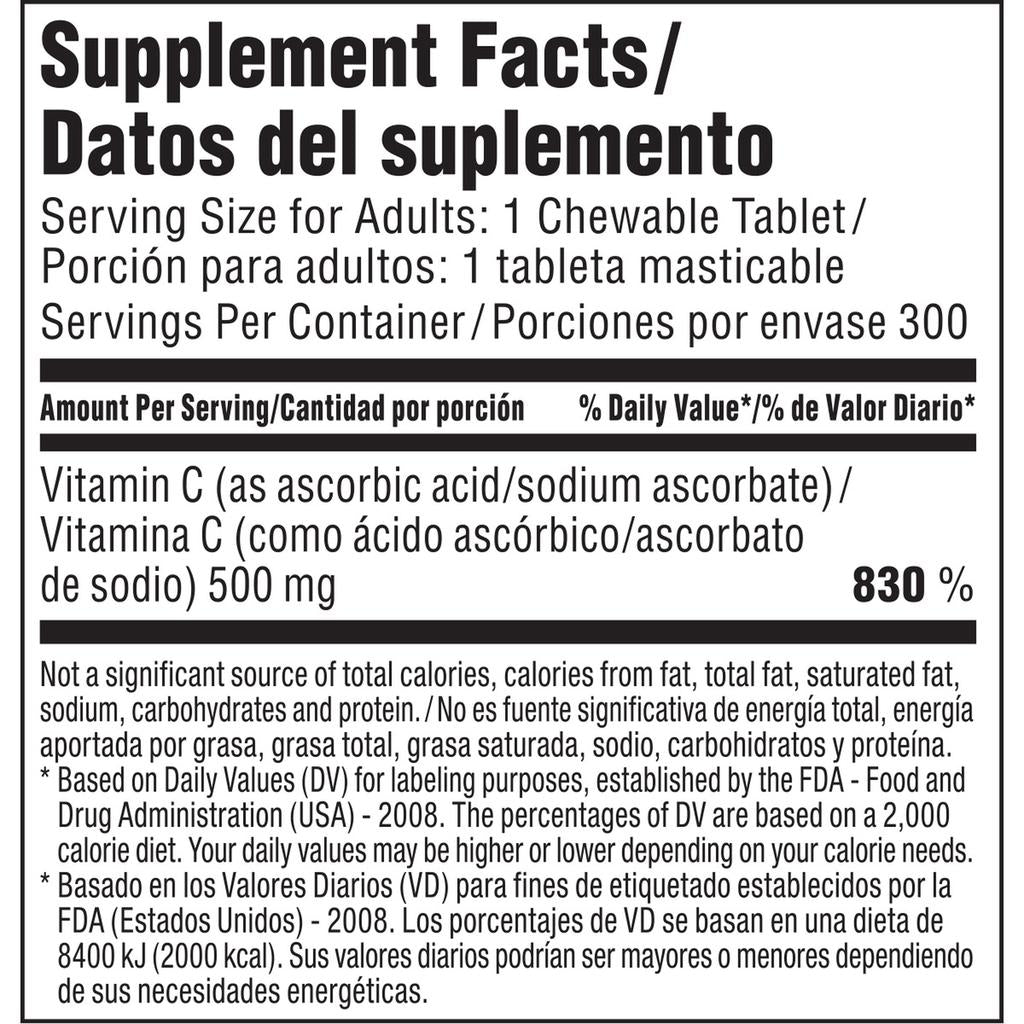 Member's Selection Tabletas Masticables de Vitamina C 300 Unidades
