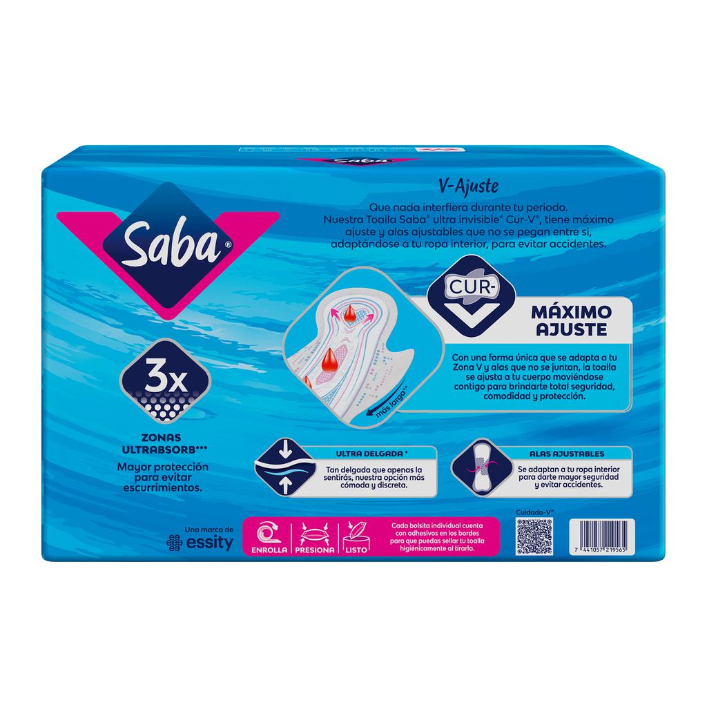 Saba Toallas Higiénicas Ultra Invisibles con Alas 60 Unidades