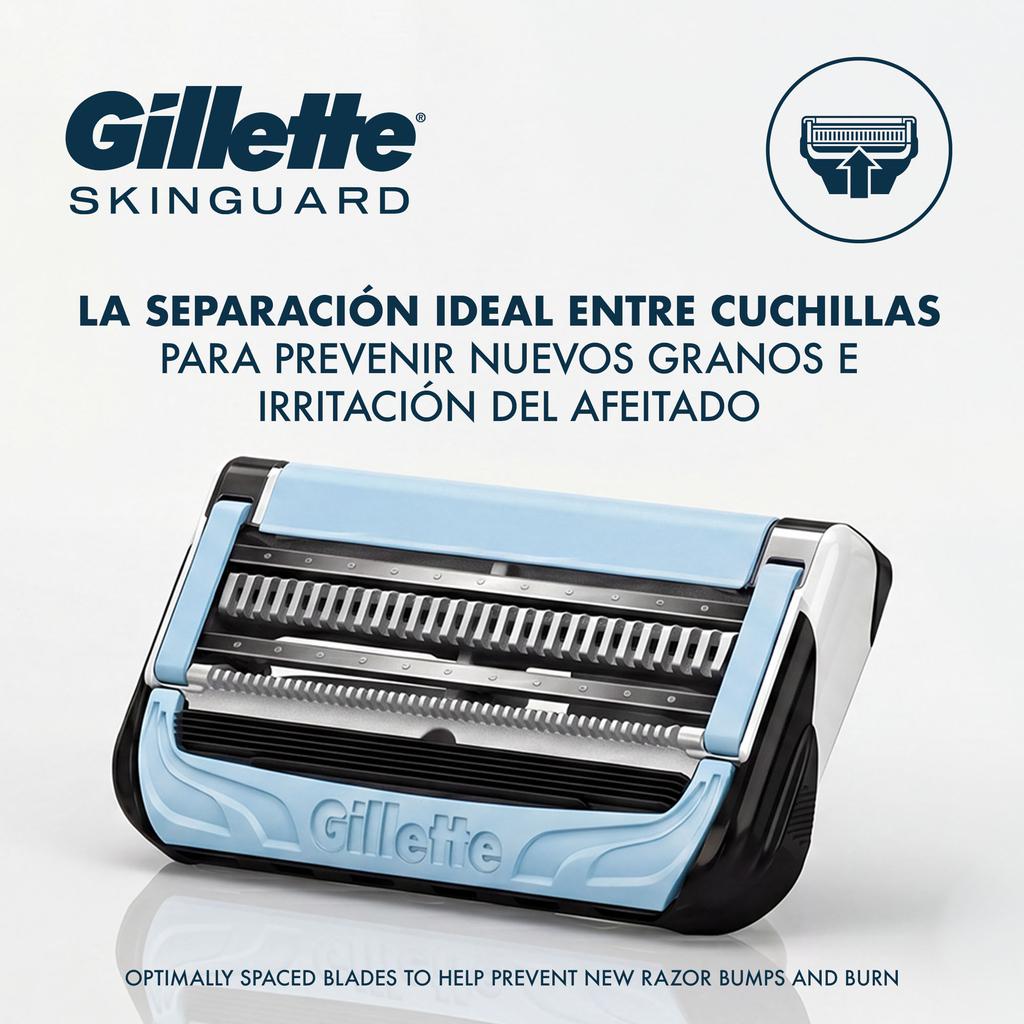 Gillette SkinGuard Máquina de Afeitar para Piel Sensible con 13 Cartuchos + Mango
