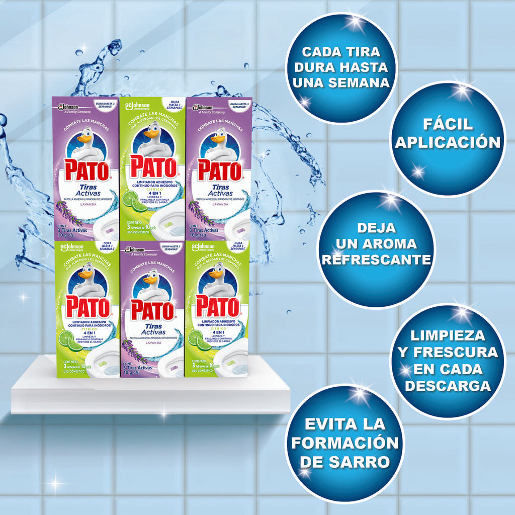 Pato Pastillas Adhesivas Limpiadoras de Sanitarios Lavanda y Cítrico 6 Unidades / 30 g
