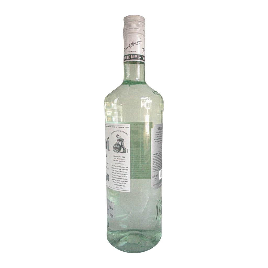 Bacardi Carta Blanca Ron Blanco con Notas de Almendras y Vainilla 980 mL