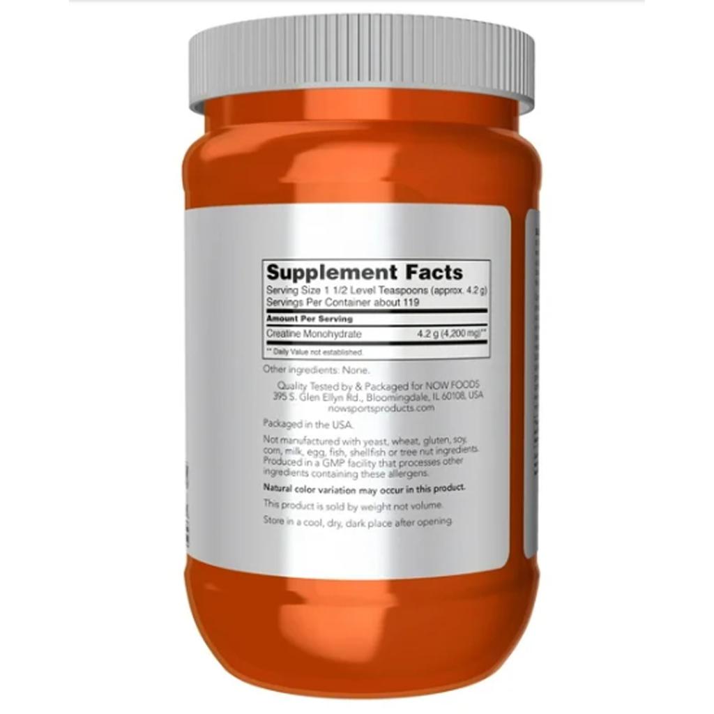 Now Sports Creatina Monohidratada en Polvo 600 g / 1.32 lb