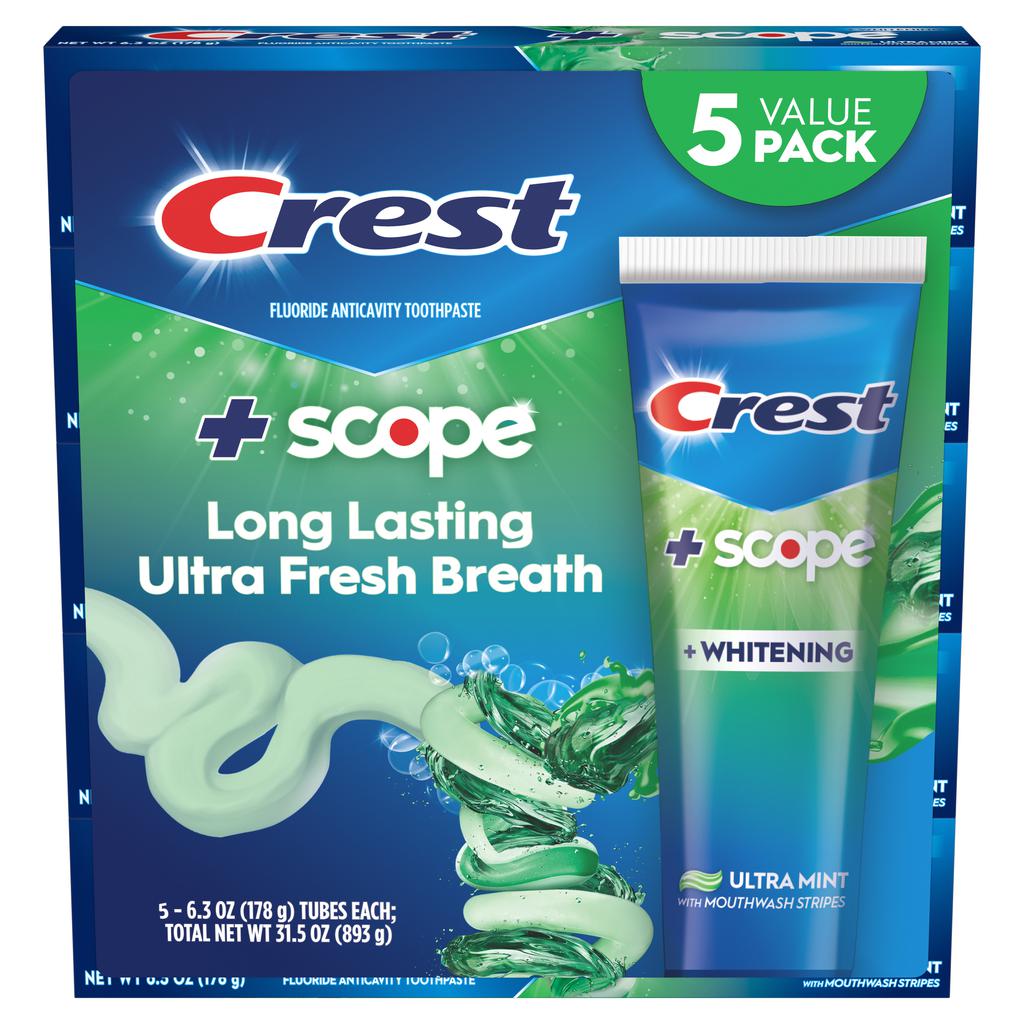 Crest Crema Dental Blanqueadora Scope Outlast 5 Unidades / 178 g / 6.3 oz