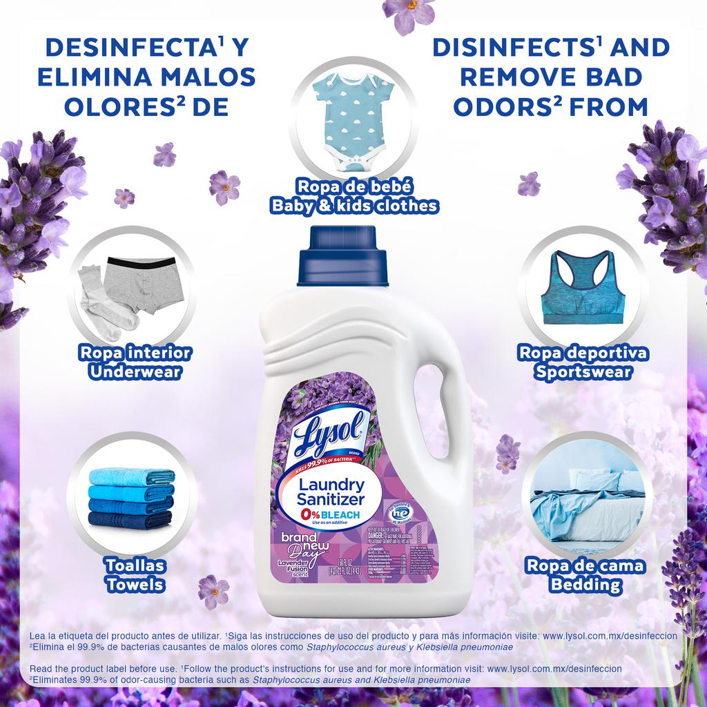 Lysol Desinfectante de Ropa 0 % Cloro 4.43 L / 150 oz