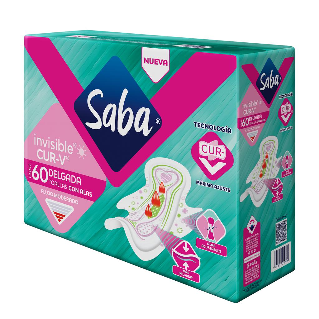 Saba Toallas Sanitarias Invisible CUR-V 60 Unidades