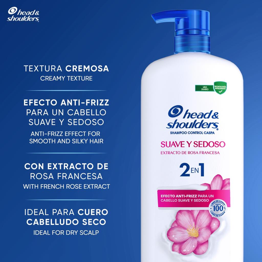 Head & Shoulders Shampoo Control Caspa con Extracto de Rosa Francesa 1.19 L / 40.24 oz