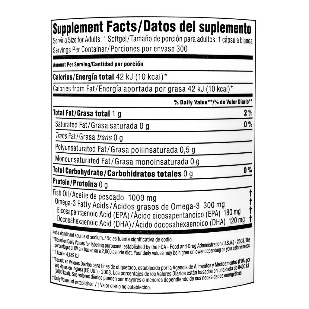 Aceite de Pescado con Omega-3 300 Cápsulas