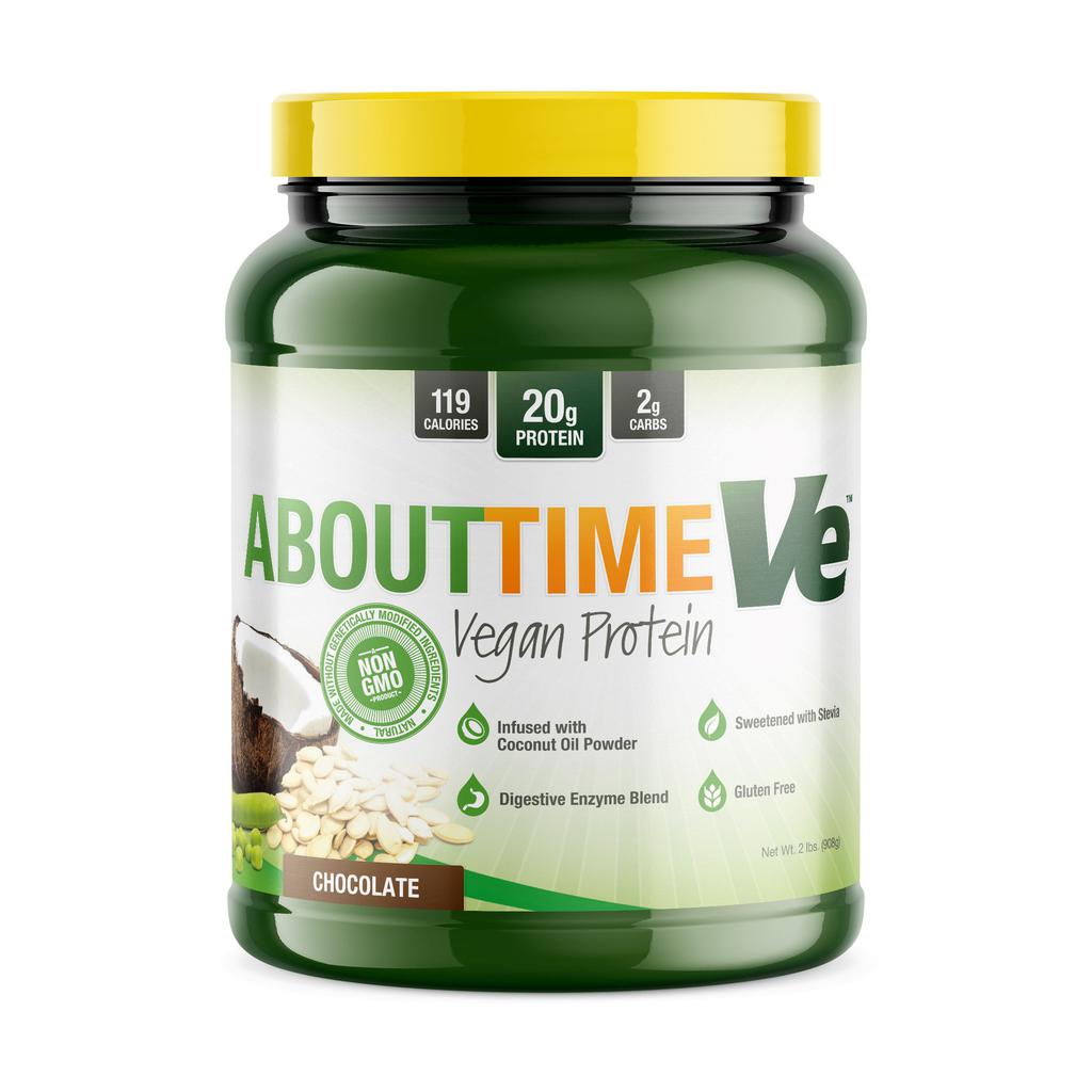 About Time Vé Proteína Vegana Sabor a Chocolate 908 g