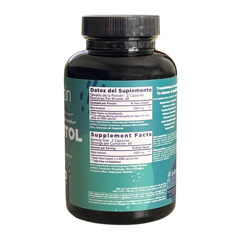 Fitamin Inositol Suplemento para Equilibrio Hormonal y Metabólico 120 Cápsulas