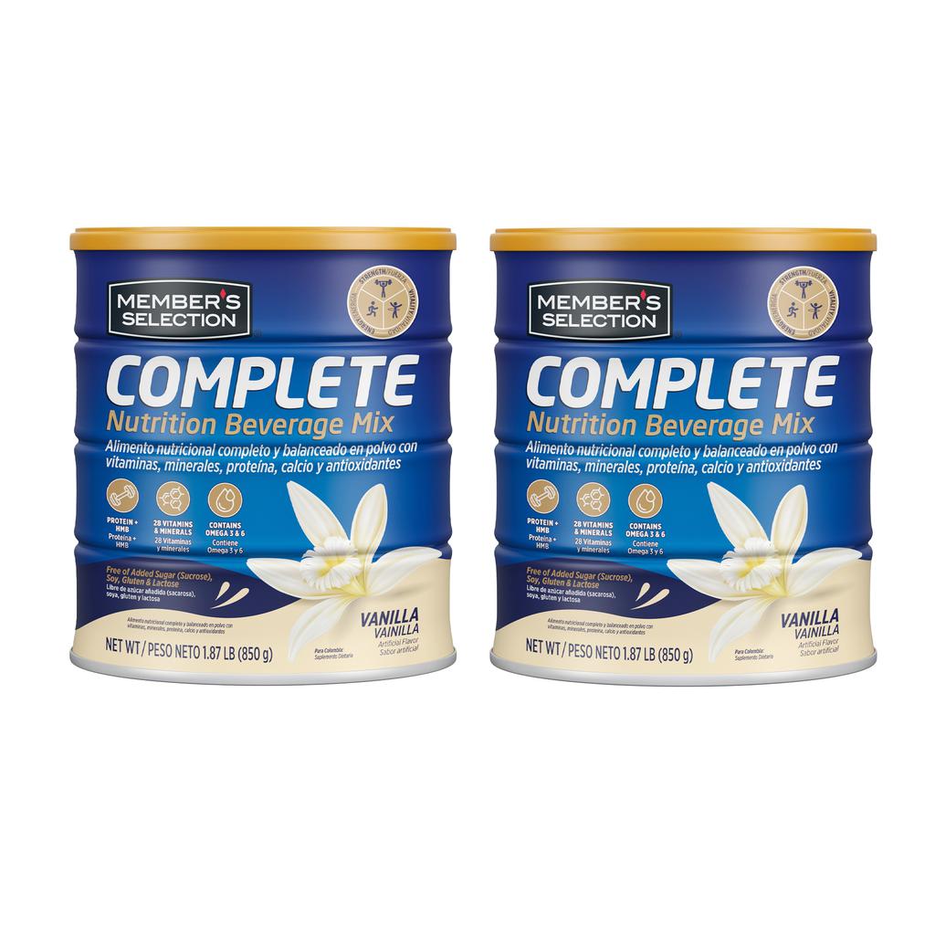 Member's Selection Bebida Nutricional en Polvo sabor Vainilla Complete 2 Unidades / 850 g / 1.87 lb