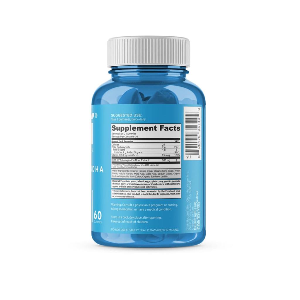 Golí Nutrition Suplemento Ashwagandha en Gomitas con Sabor a Bayas 60 Unidades