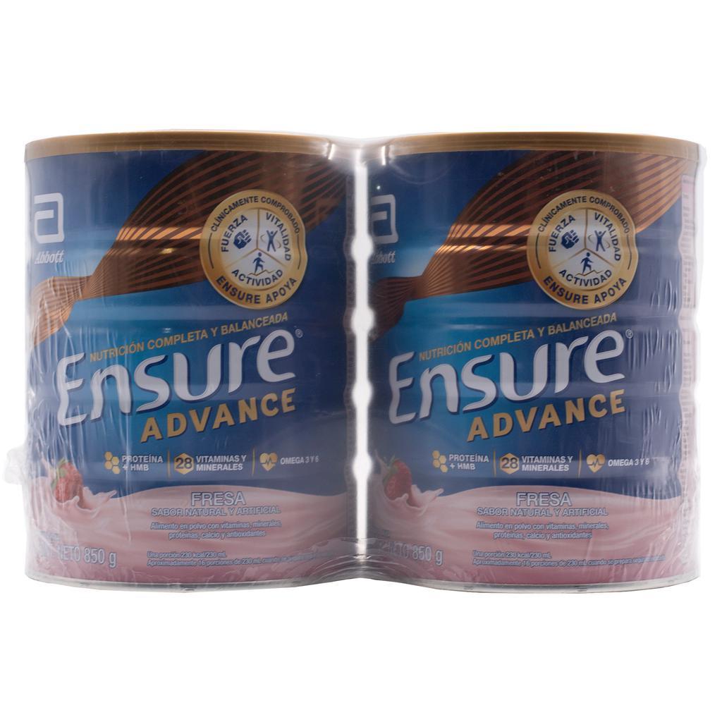 Ensure Advance Fresa Suplemento Nutricional 2 Unidades / 850g