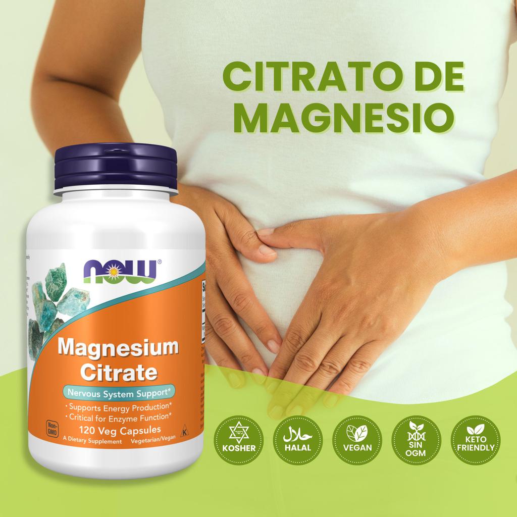 Now Citrato de Magnesio 120 Cápsulas
