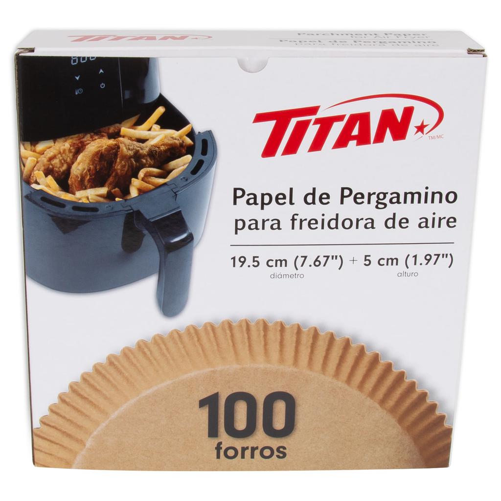 Titan Papel Antiadherente para Freidora de Aire 100 Unidades / 19.5 cm / 7.6"