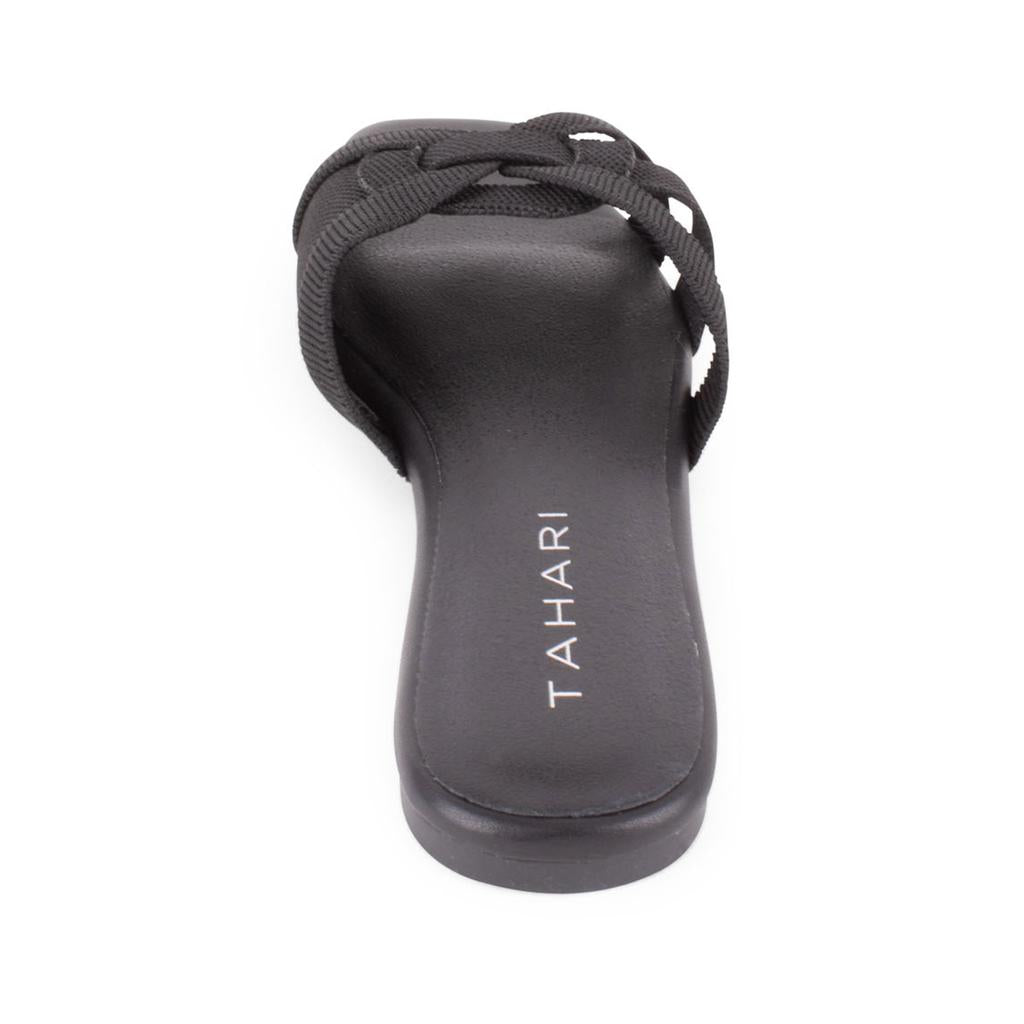 Tahari Sandalias Planas con Empeine Tejido para Mujer