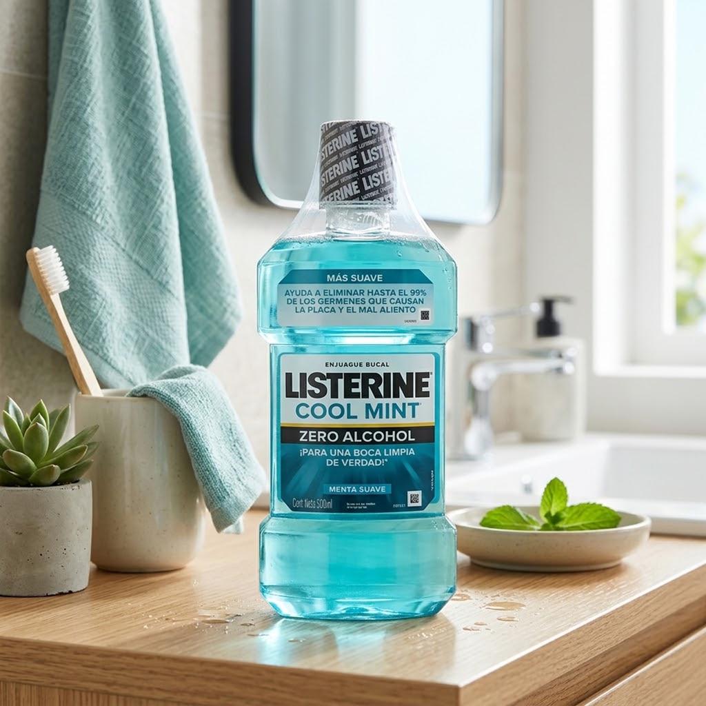 Listerine Cool Mint Enjuague Bucal Sin Alcohol 3 Unidades / 500 mL