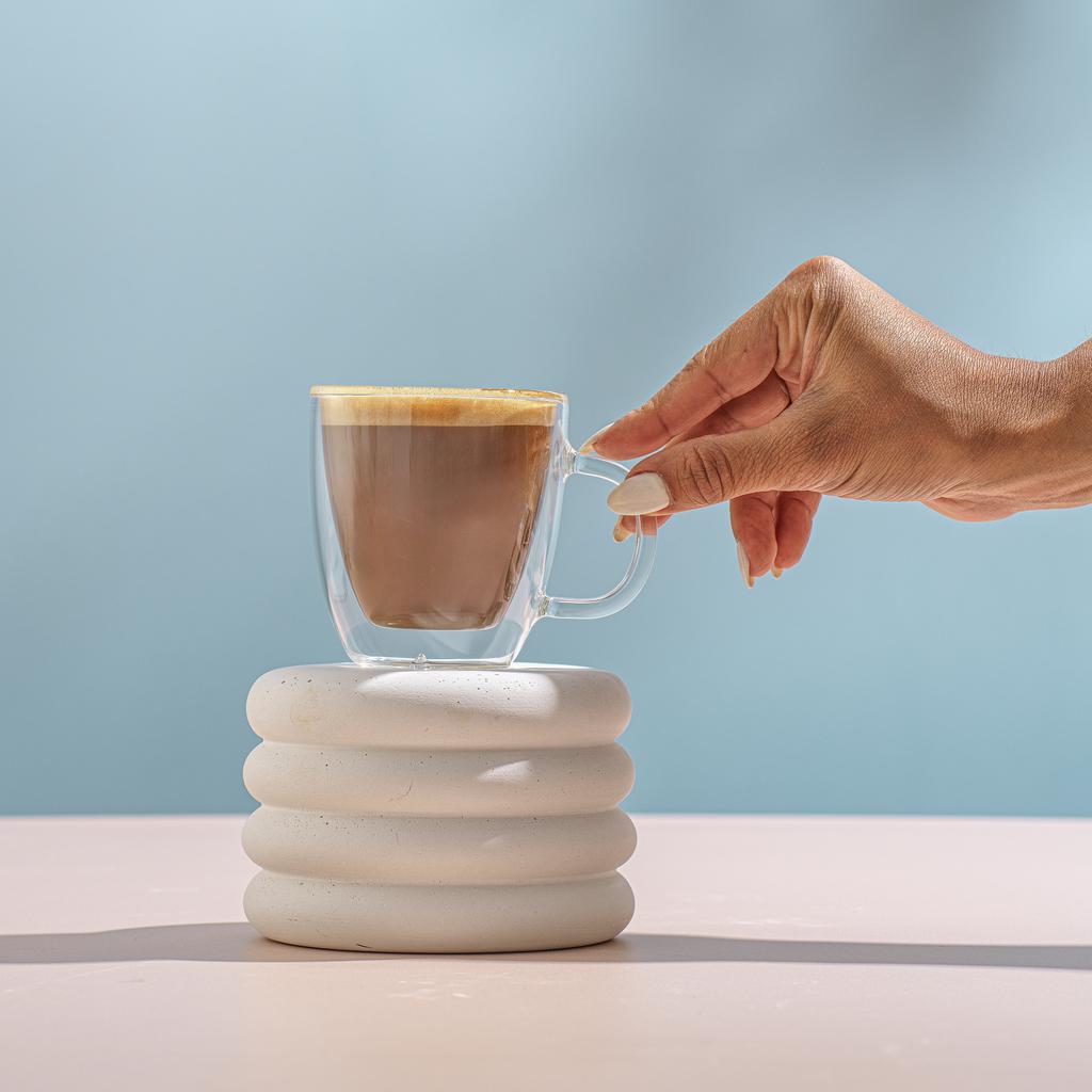 JoyJolt Tazas de Doble Pared en Vidrio 8 Piezas