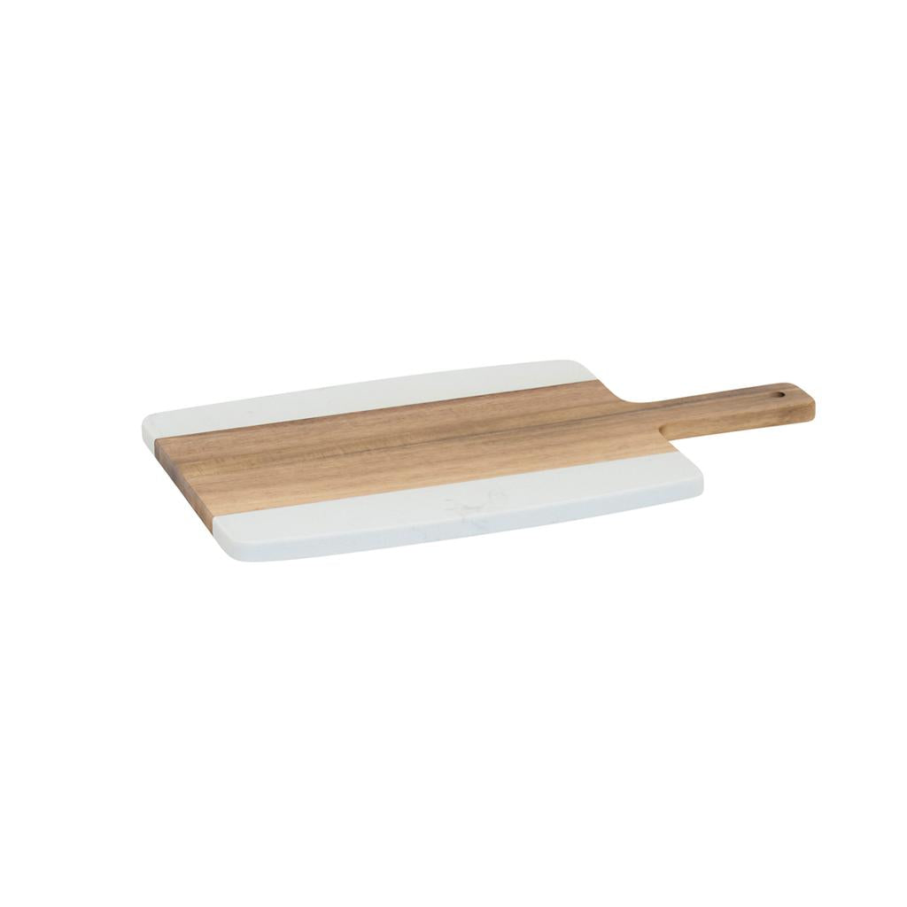 BAUM Juego de Tablas en Madera de Acacia y Mármol Artificial 2 Piezas