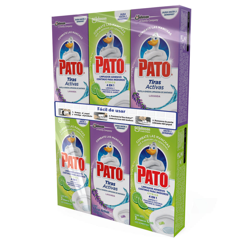 Pato Pastillas Adhesivas Limpiadoras de Sanitarios Lavanda y Cítrico 6 Unidades / 30 g