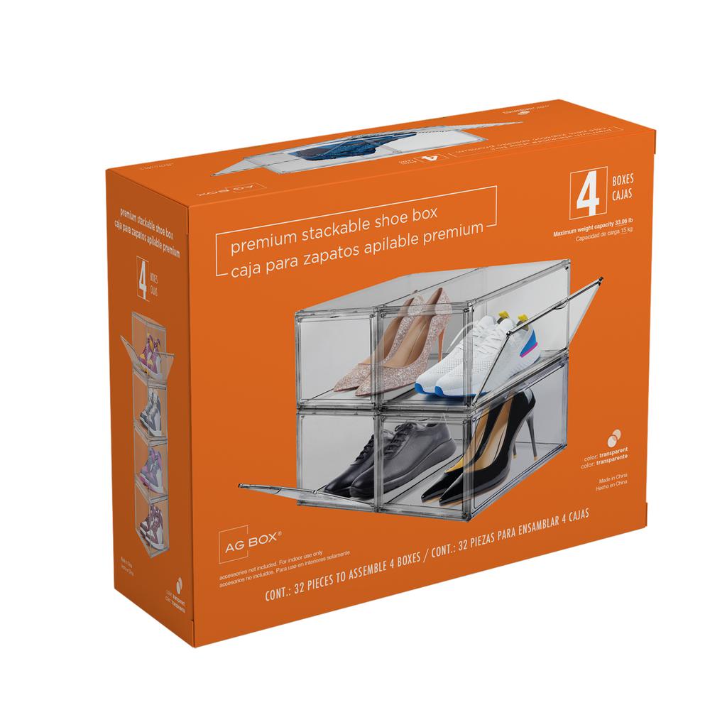 Agbox Caja Apilable para Zapatos 4 Piezas