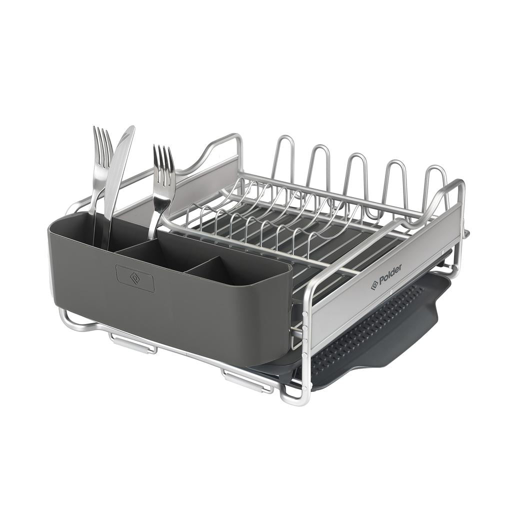 Polder Escurridor de Platos de Aluminio Inoxidable 4 Piezas