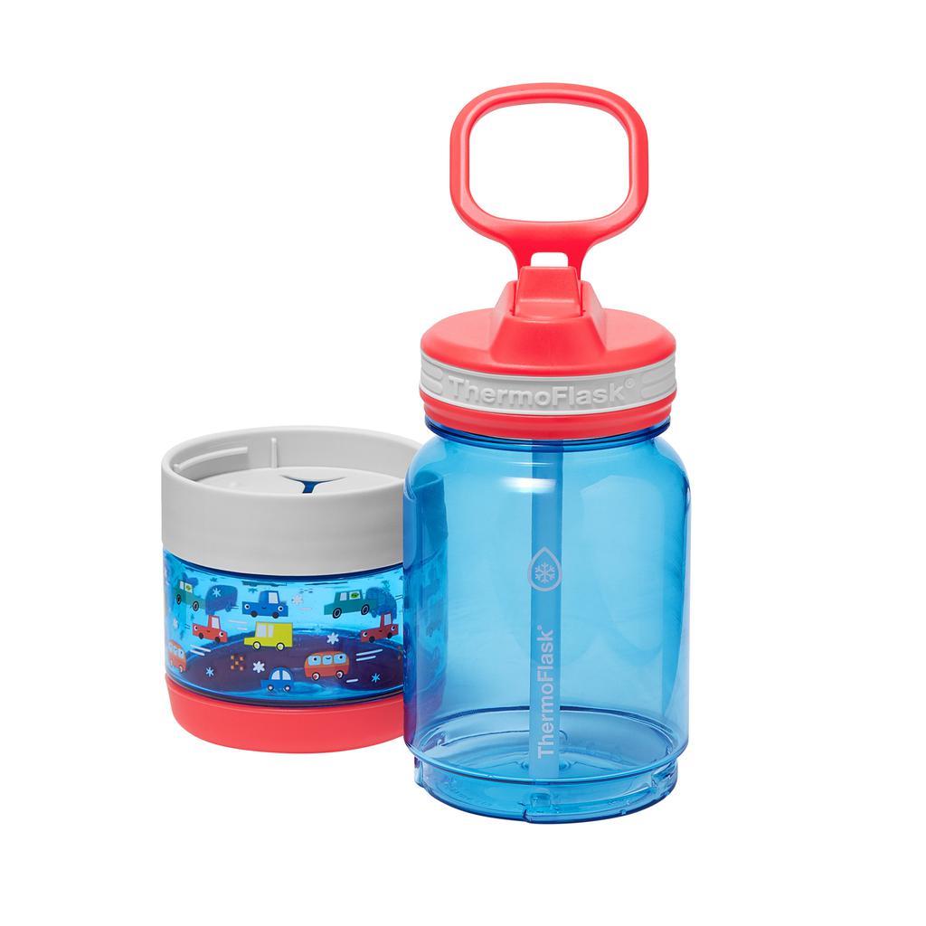ThermoFlask Botella para Agua con Almacenamiento de Snacks para Niños 2 Unidades / 414 mL / 14 oz