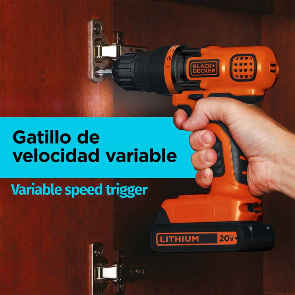 Black and Decker Kit de Taladro y Atornillador Inalámbrico de Impacto