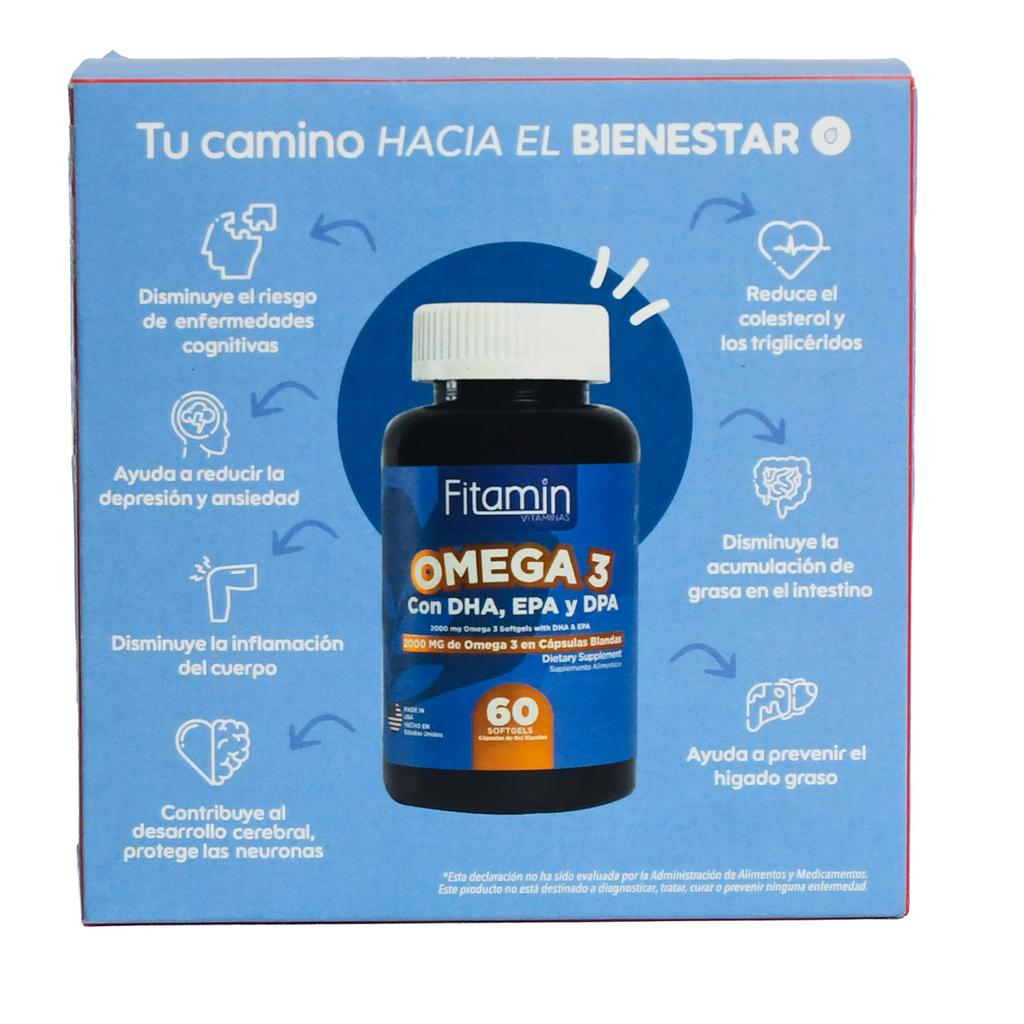 Fitamin Suplemento Alimenticio de Omega 3 en Cápsulas Blandas 2 Unidades