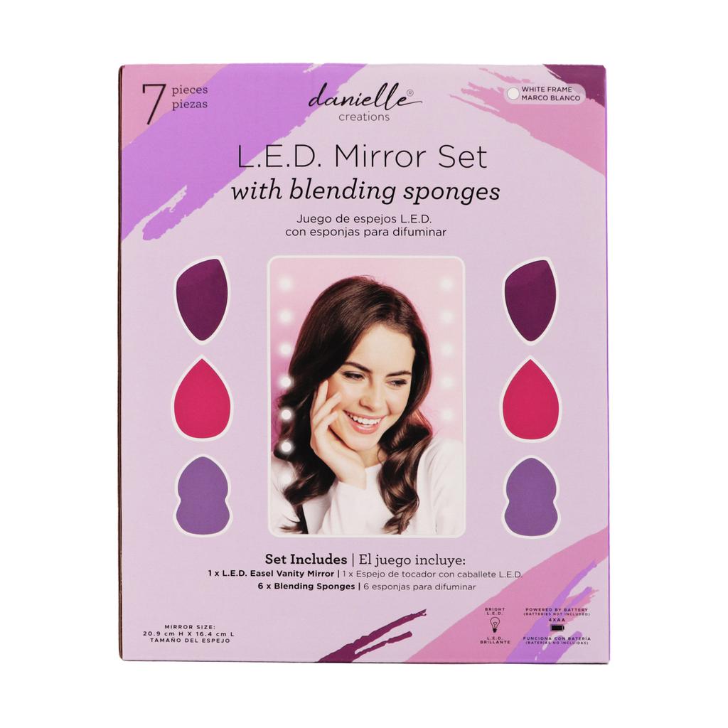 Danielle Creations Set con Espejo LED y Accesorios de Maquillaje 7 Piezas