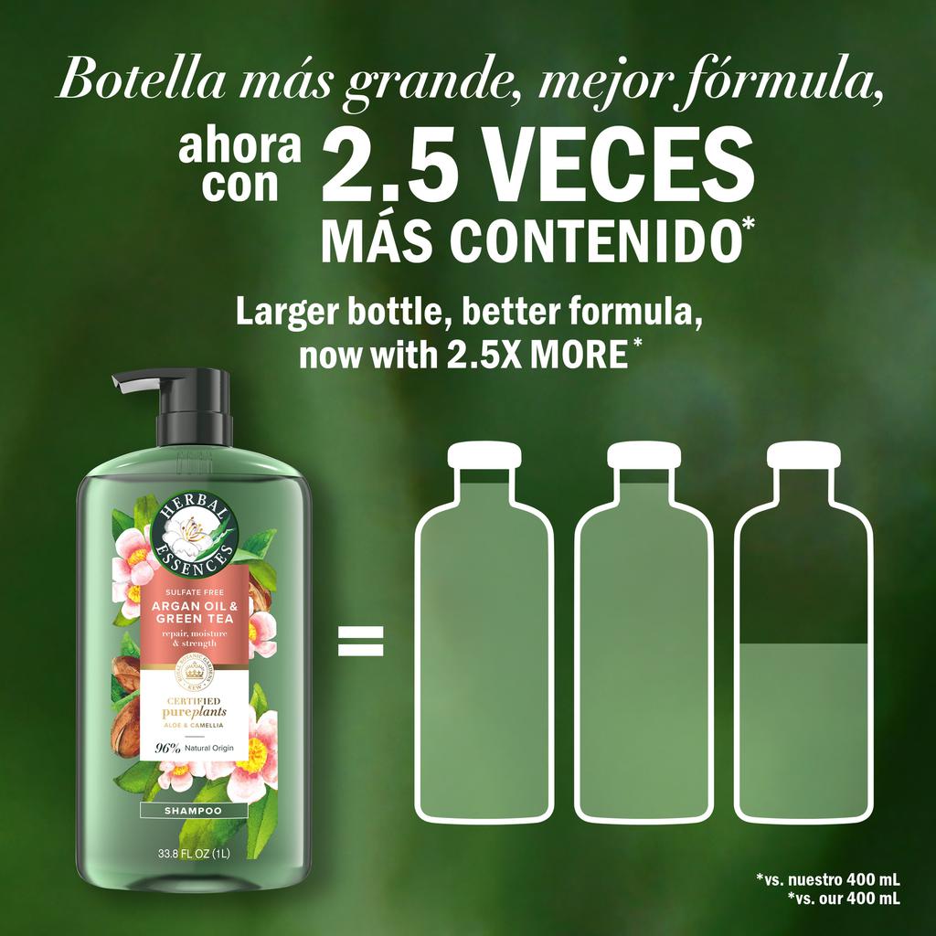 Herbal Essences Shampoo con Aceite de Argán y Té Verde 1 L / 33.8 oz