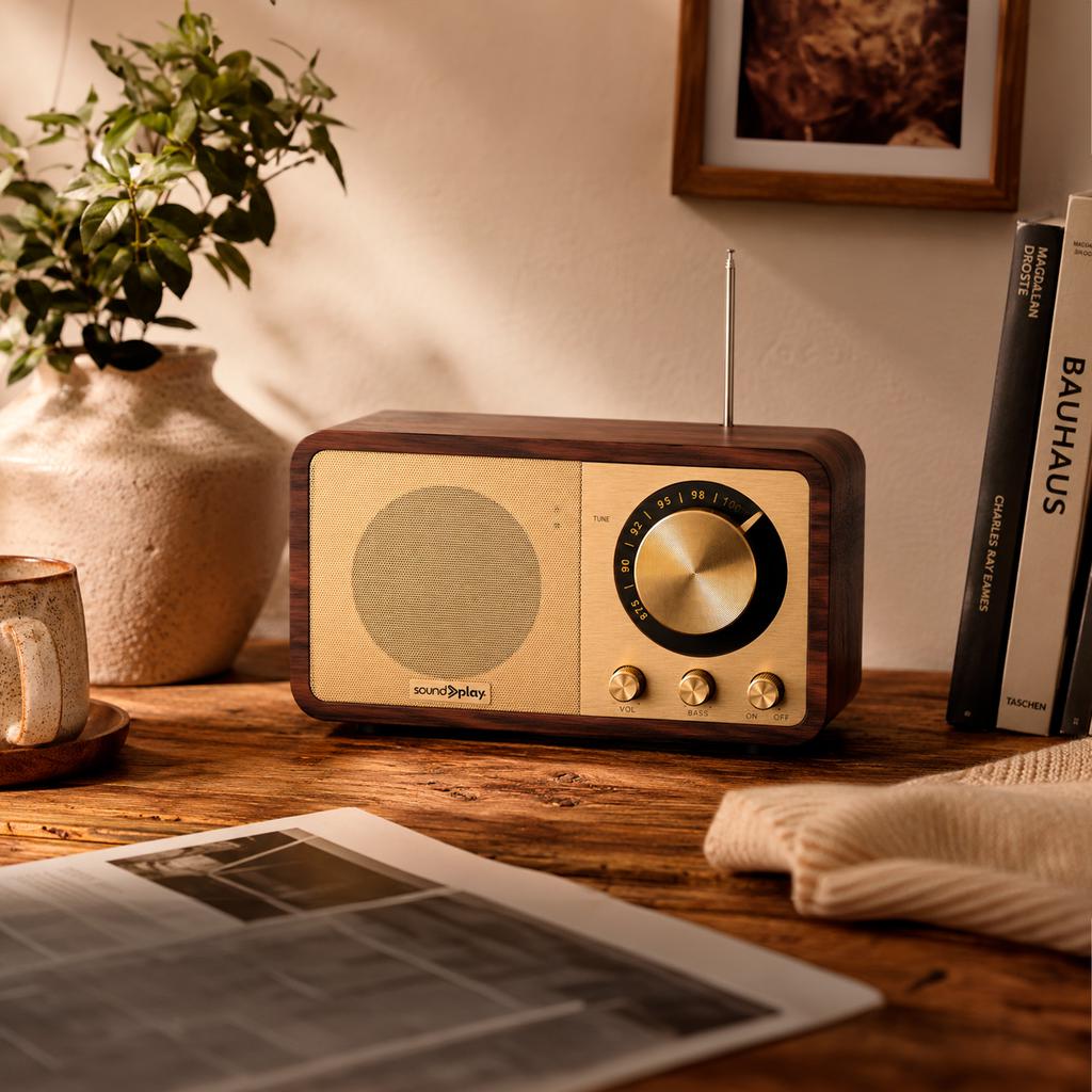 SoundPlay Altavoz Retro Inalámbrico con Radio FM, Entrada AUX y Reproducción USB D30508PS