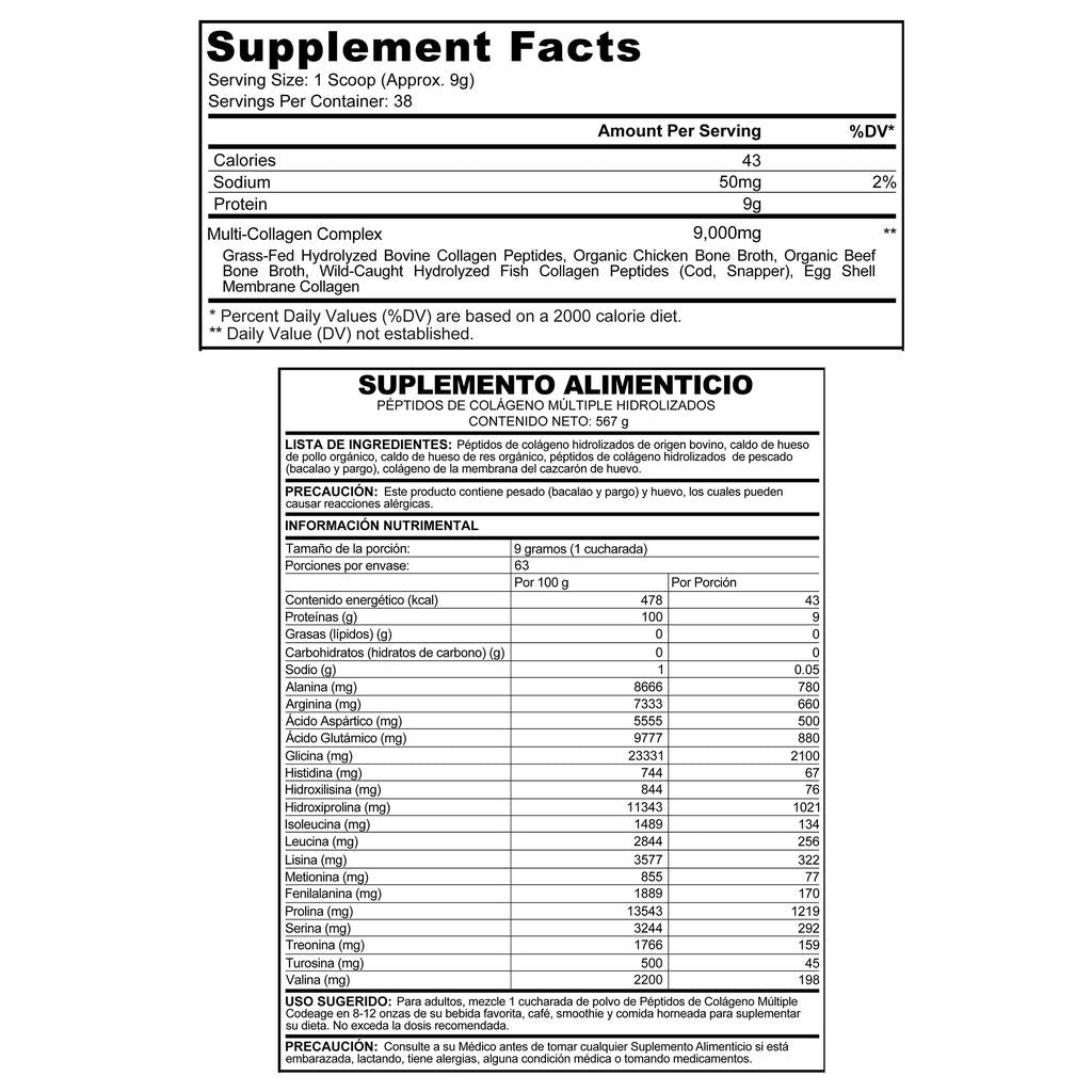 Codeage Proteína en Polvo Péptidos de Colágeno Hidrolizados 342 g / 12 oz
