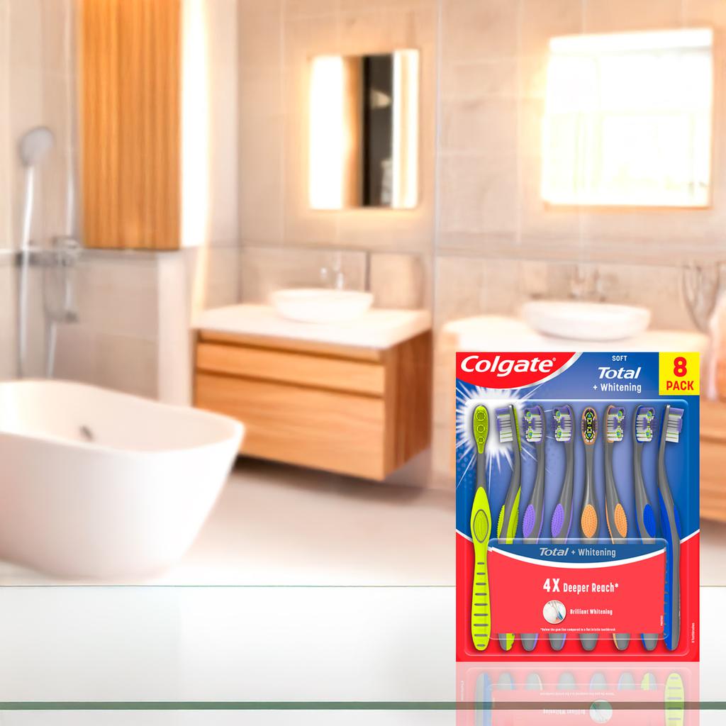 Colgate Total Whitening Cepillo de Dientes 8 Unidades