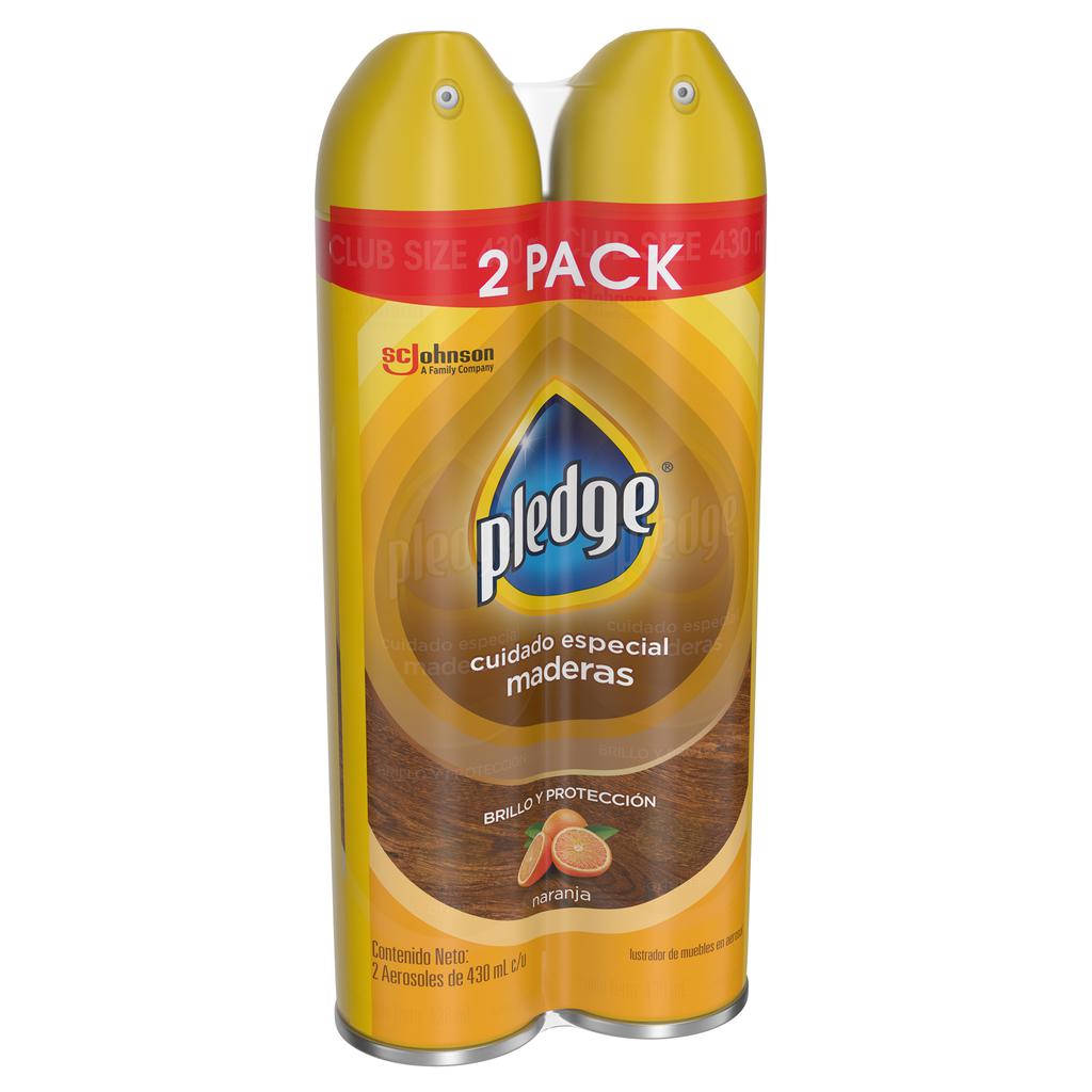 Pledge Cuidado Especial de Madera con Aroma a Naranja- Brillo y Protección 2 Unidades / 430 mL / 14.5 oz