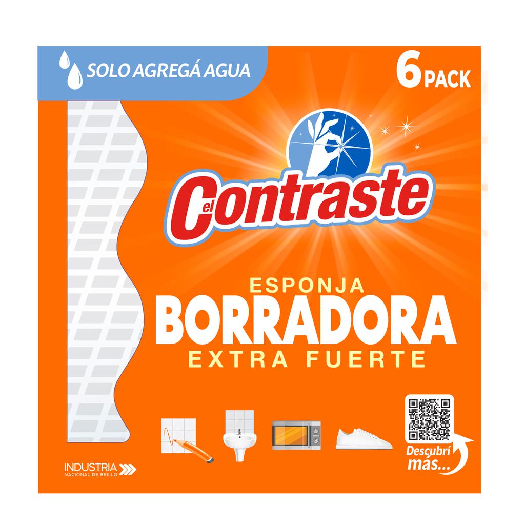 Contraste Esponja Borradora Extra Fuerte 6 Unidades