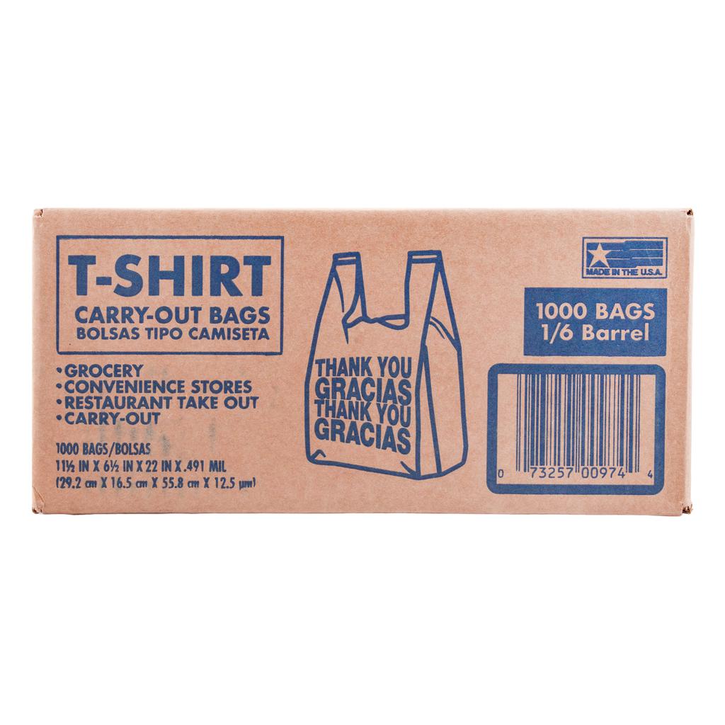 Poly America T-Shirt Bolsas Tipo Camiseta 1 000 Unidades